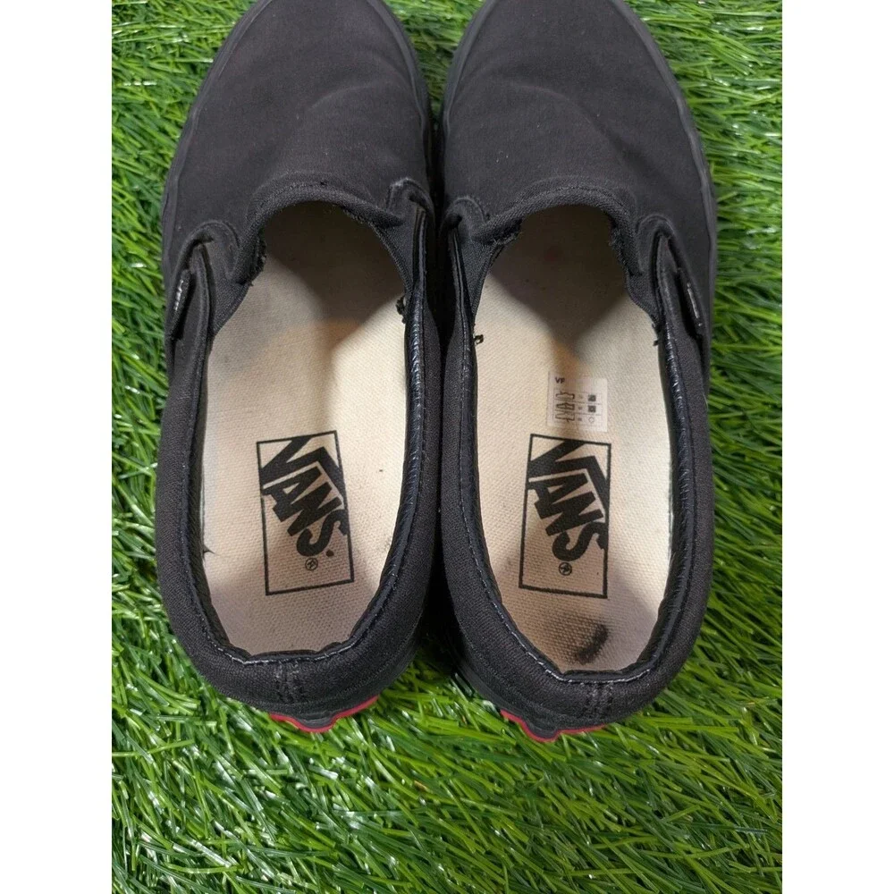 Vans Off The Wall  508731 Black Unisex Slip on Sneakers Shoes Mens 6 Women's 7.5